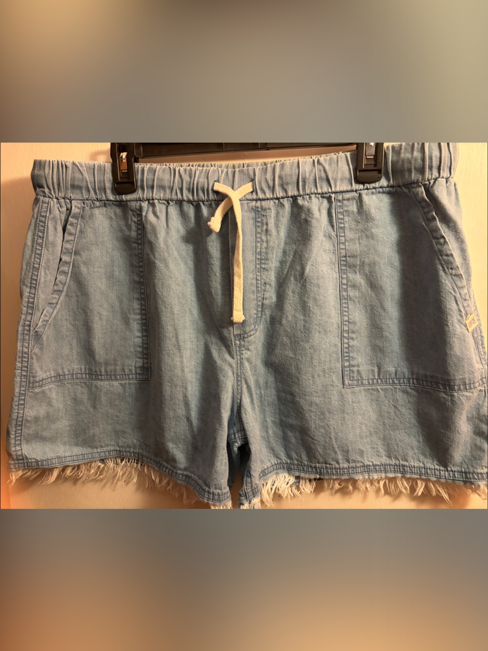 SIMPLY SOUTHERN Lightweight Denim Drawstring Shorts size XL factory fray